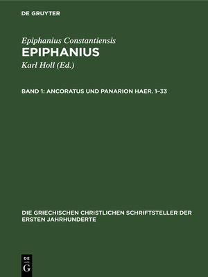 cover image of Ancoratus und Panarion Haer. 1–33